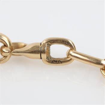 Tiffany & Co 14kt Gold Watch Chain -Evaluated By Our Certified Gemologist - AGS / GIA