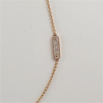 Tiffany & Co. 18kt Gold Bar Chain Link Diamond Necklace