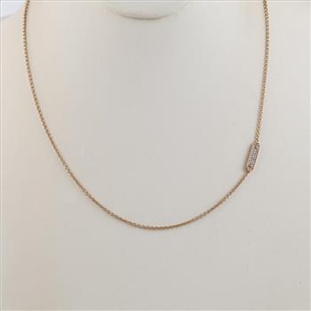Tiffany & Co. 18kt Gold Bar Chain Link Diamond Necklace