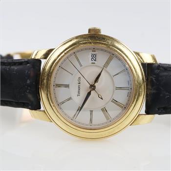 Tiffany & Co. 18kt Gold Dress Strap  Watch- Evaluated By Our Certified Gemologist-AGS/GIA
