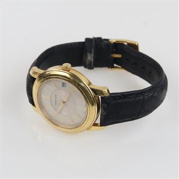 Tiffany & Co. 18kt Gold Dress Strap  Watch- Evaluated By Our Certified Gemologist-AGS/GIA