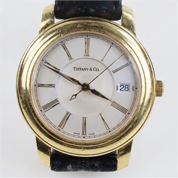 Tiffany & Co. 18kt Gold Dress Strap  Watch- Evaluated By Our Certified Gemologist-AGS/GIA