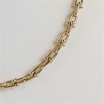 Tiffany & Co. 18kt Gold Hardware Link Necklace - Evaluated By Our Certified Gemologist-AGS/GIA