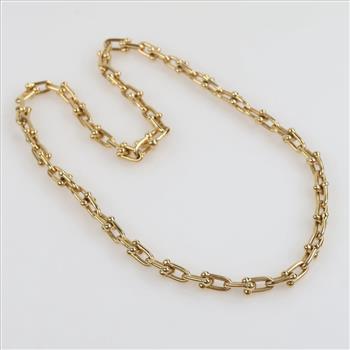 Tiffany & Co. 18kt Gold Hardware Link Necklace - Evaluated By Our Certified Gemologist-AGS/GIA