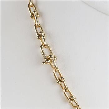 Tiffany & Co. 18kt Gold Hardware Link Necklace - Evaluated By Our Certified Gemologist-AGS/GIA