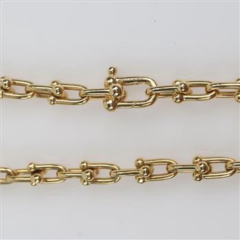 Tiffany & Co. 18kt Gold Hardware Link Necklace - Evaluated By Our Certified Gemologist-AGS/GIA