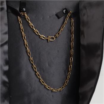 Tiffany & Co. 18kt Gold Hardware Link Necklace - Evaluated By Our Certified Gemologist-AGS/GIA