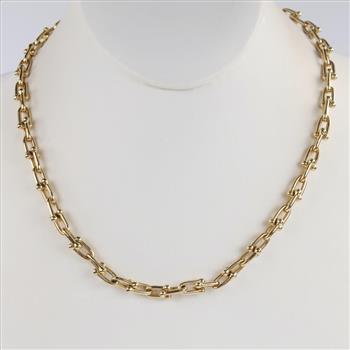 Tiffany & Co. 18kt Gold Hardware Link Necklace - Evaluated By Our Certified Gemologist-AGS/GIA