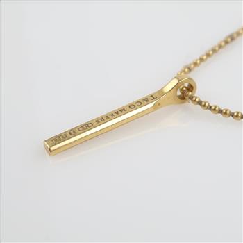 Tiffany & Co. 18kt Gold Markers Bar Pendant Necklace