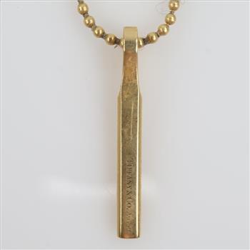 Tiffany & Co. 18kt Gold Markers Bar Pendant Necklace
