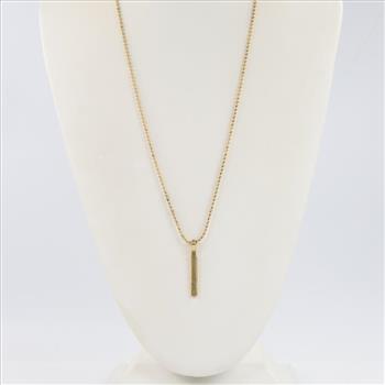 Tiffany & Co. 18kt Gold Markers Bar Pendant Necklace