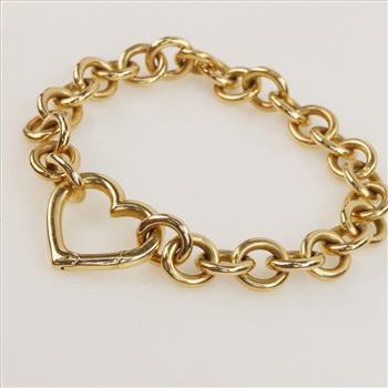 Tiffany & Co. 18kt Gold Open Heart Clasp Bracelet -Evaluated By Our Certified Gemologist-AGS/GIA