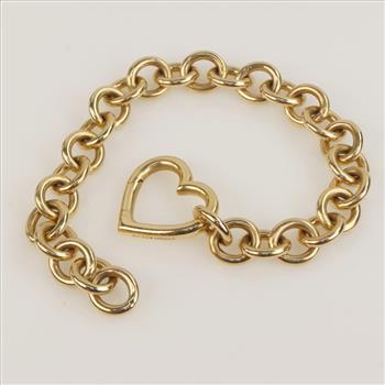 Tiffany & Co. 18kt Gold Open Heart Clasp Bracelet -Evaluated By Our Certified Gemologist-AGS/GIA