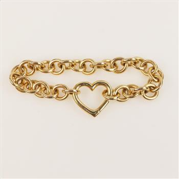 Tiffany & Co. 18kt Gold Open Heart Clasp Bracelet -Evaluated By Our Certified Gemologist-AGS/GIA