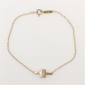 Tiffany & Co 18kt Gold Tiffany T Single Chain Bracelet