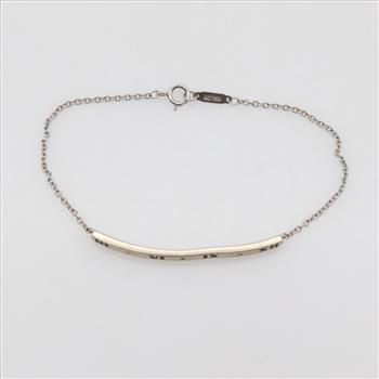 Tiffany & Co. 18kt White Gold Diamond Atlas Bar Pierced Bracelet