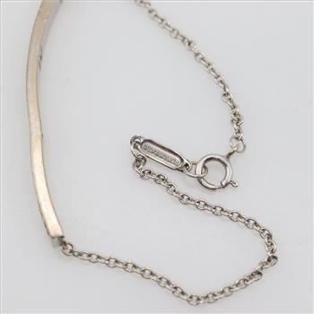 Tiffany & Co. 18kt White Gold Diamond Atlas Bar Pierced Bracelet