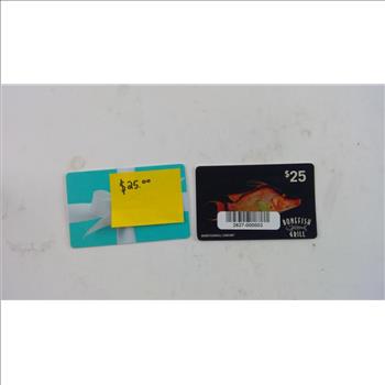 Tiffany & Co. & Bonefish Grill Gift Cards, 2 Pieces