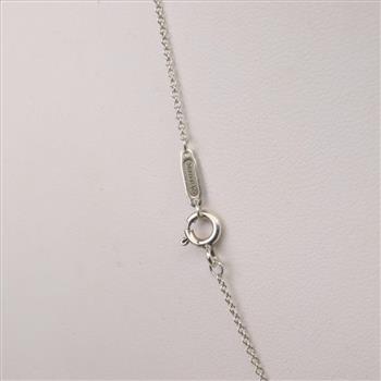 Tiffany & Co. Mini Double Heart Pink Tag Silver Necklace