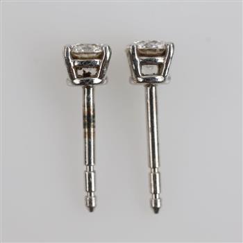 Tiffany & Co Platinum 0.50 Ct TW Diamond Studs, Evaluated By Our Certified Gemologist-AGS/GIA