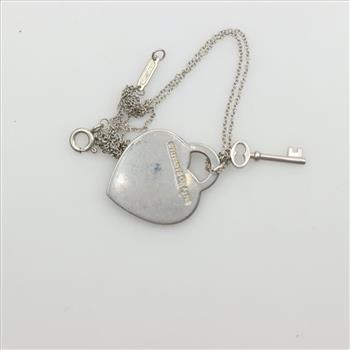 Tiffany & Co. Return To Tiffany Heart Key Tag Sterling Silver Necklace