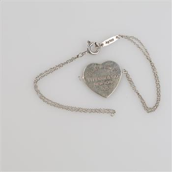 Tiffany & Co. Silver Heart Tag Double Chain Station Bracelet