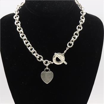Tiffany & Co Silver Heart Tag Toggle Necklace