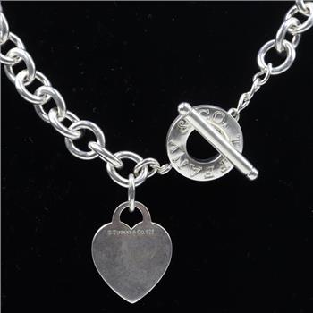Tiffany & Co Silver Heart Tag Toggle Necklace