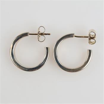 Tiffany & Co. Sterling Silver 1837 Collection Hoop Earrings