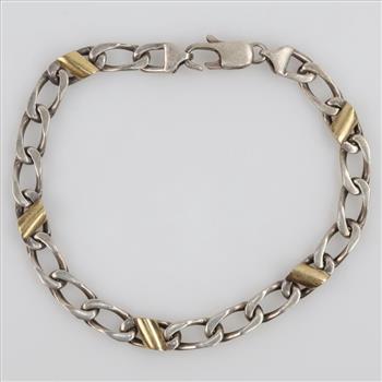 Tiffany & Co. Sterling Silver 18kt Gold Accent Cuban Link Bracelet