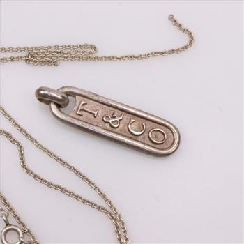 Tiffany & Co. Sterling Silver Bar Pendant Necklace