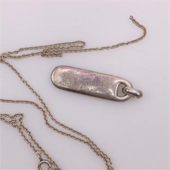 Tiffany & Co. Sterling Silver Bar Pendant Necklace