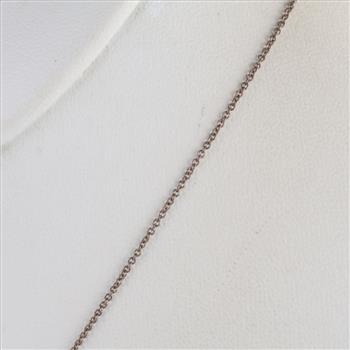 Tiffany & Co. Sterling Silver Blue Double Heart Tag Pendant Necklace