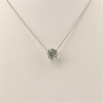 Tiffany & Co. Sterling Silver Blue Stone Square Pendant Necklace