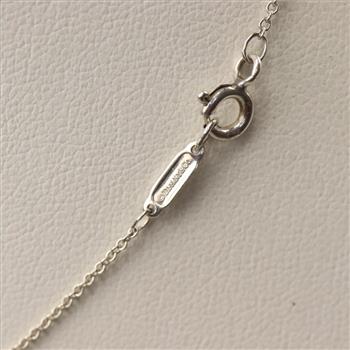 Tiffany & Co. Sterling Silver Blue Stone Square Pendant Necklace
