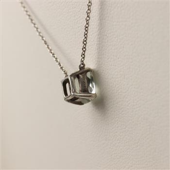 Tiffany & Co. Sterling Silver Blue Stone Square Pendant Necklace