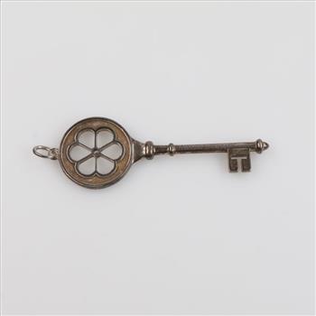 Tiffany & Co. Sterling Silver Diamond Blossom Flower Key Pendant