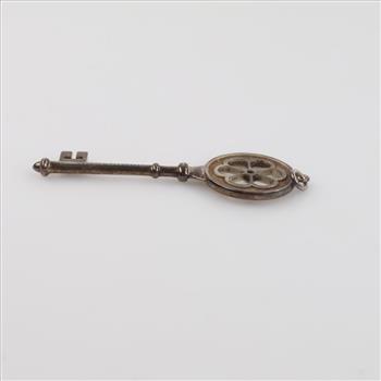 Tiffany & Co. Sterling Silver Diamond Blossom Flower Key Pendant