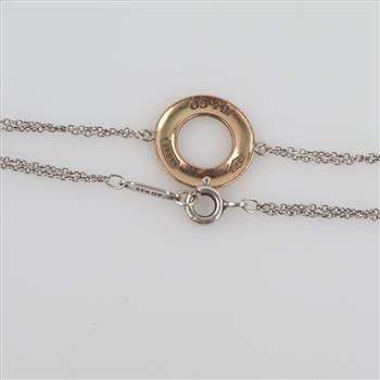 Tiffany & Co. Sterling Silver Double Chain Bracelet With 1837 GP Circle