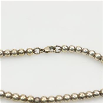 Tiffany & Co. Sterling Silver Heart Tag Bead Bracelet