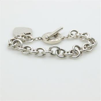 Tiffany & Co. Sterling Silver Heart Tag Toggle Bracelet