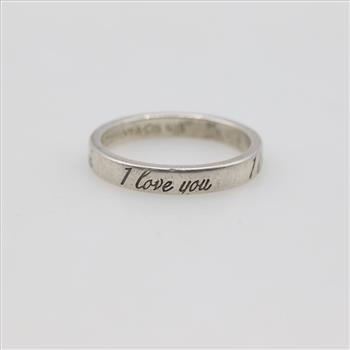 Tiffany & Co. Sterling Silver I Love You Band