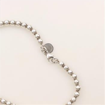 Tiffany & Co. Sterling Silver Pink Mini Heart Beaded Bracelet