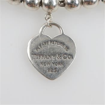 Tiffany & Co. Sterling Silver Return To Tiffany Heart Tag Beaded Bracelet