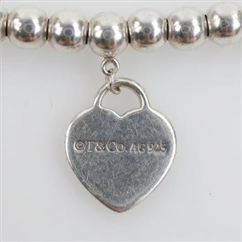 Tiffany & Co. Sterling Silver Return To Tiffany Heart Tag Beaded Bracelet