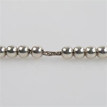 Tiffany & Co. Sterling Silver Return To Tiffany Heart Tag Beaded Bracelet
