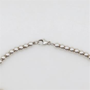 Tiffany & Co. Sterling Silver Return To Tiffany Heart Tag Beaded Bracelet