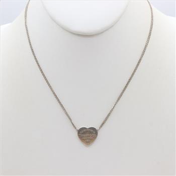 Tiffany & Co. Sterling Silver Return To Tiffany Heart Tag Double Strand Necklace