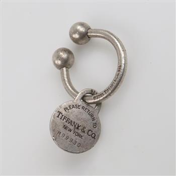 Tiffany & Co Sterling Silver Return To Tiffany Round Tag Key Ring