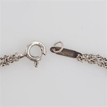 Tiffany&Co Sterling Silver Figure Eight Bracelet With Double Chain